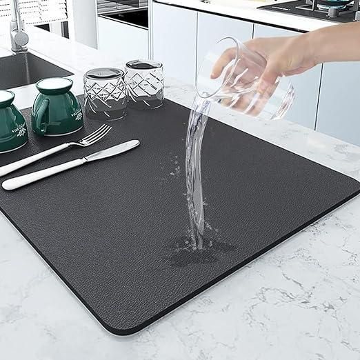 Utensils Drying Mat Water Absorbent Mats for Kitchen (Pack of 1)