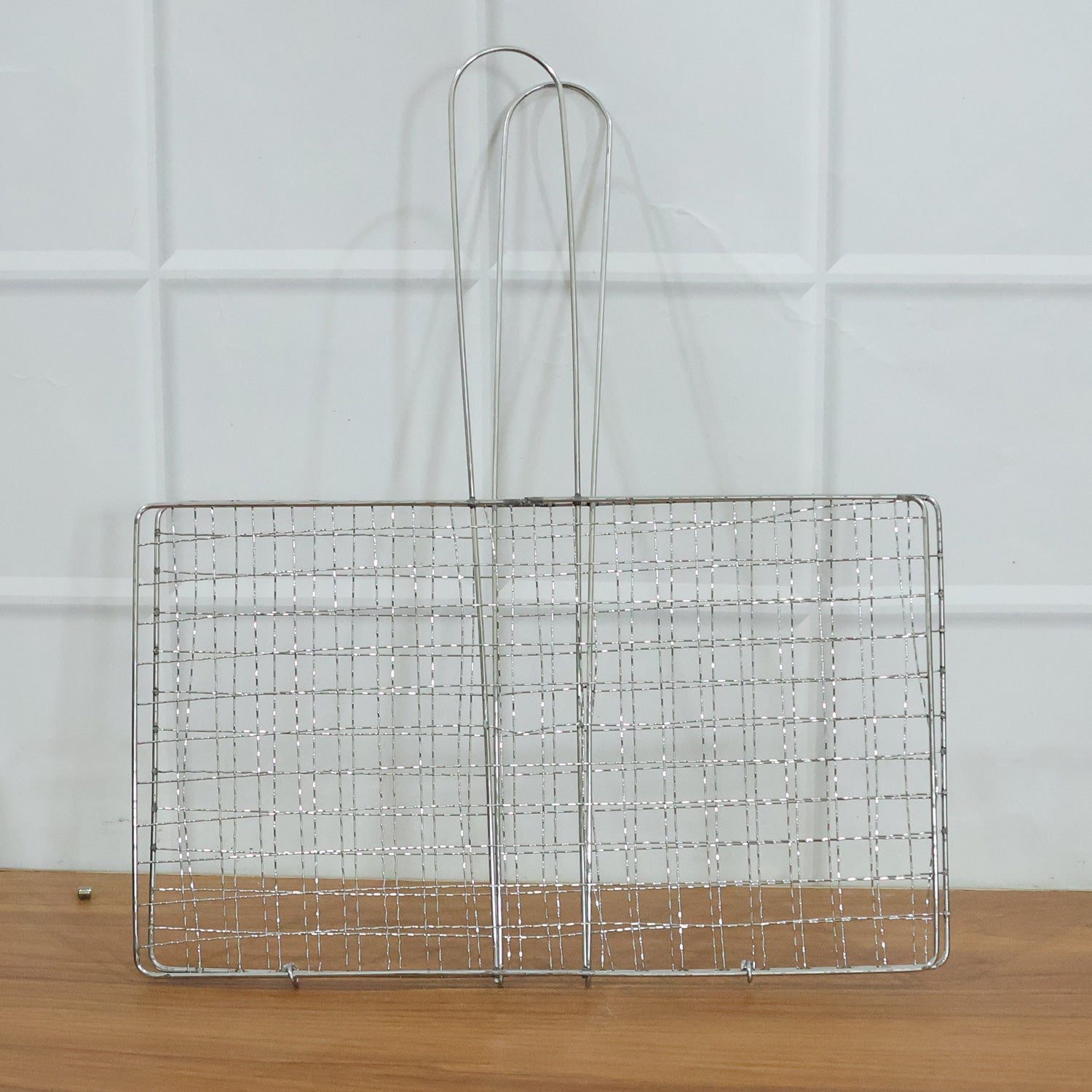 Heavy-Duty Stainless-Steel Barbecue Grill Basket (1 Pc)