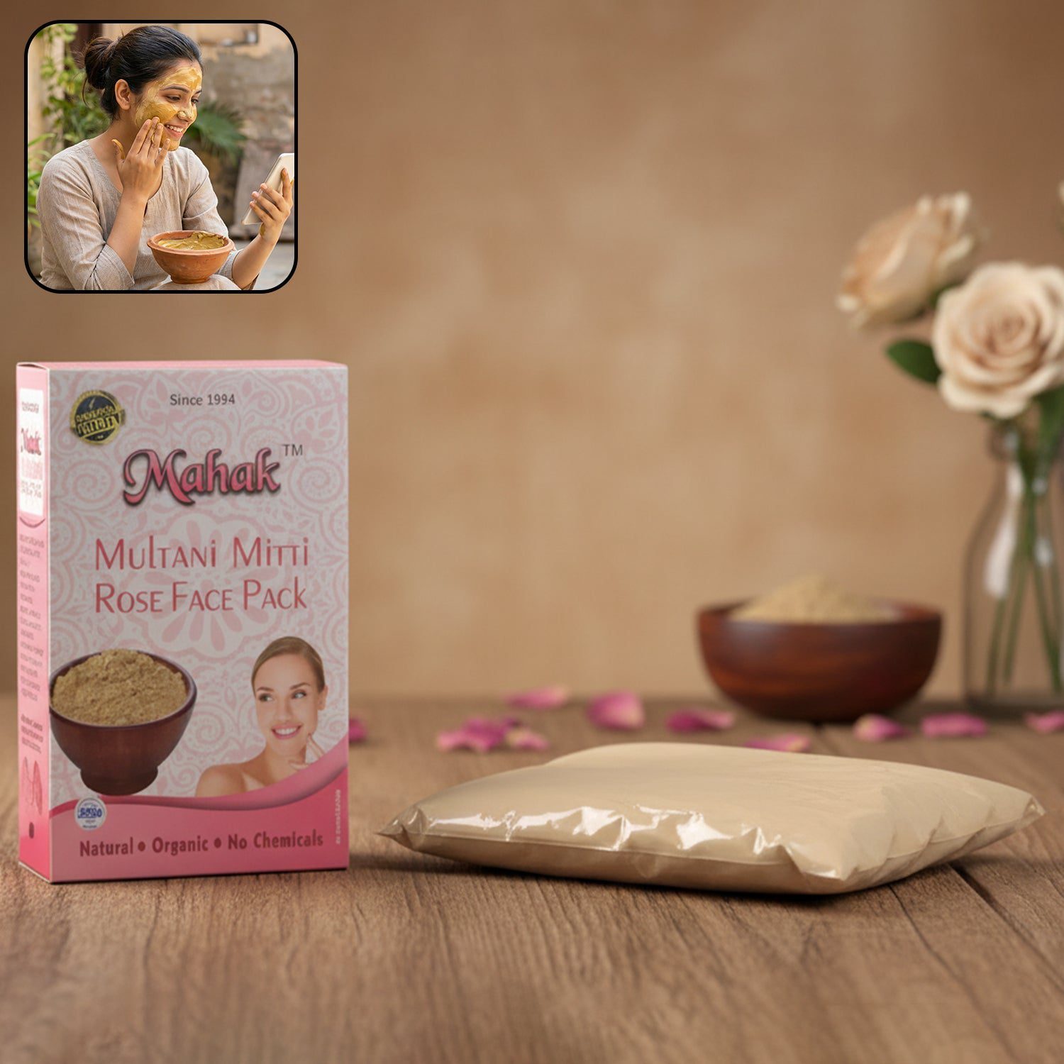 Herbal Multani Mitti & Rose Based Face Pack Ð 80 gm