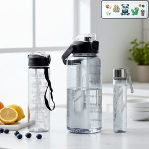 3 in 1 Multipurpose Water Bottle Set(2000 ML+ 900 ML+ 500 ML, 3 Pc Set)