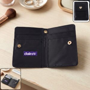 Compact Snap Button Card Holder Wallet (1 Pc)