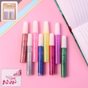 Multi-Color Glitter Craft Glue Pen Set – 8 Vibrant 10 ml Tubes