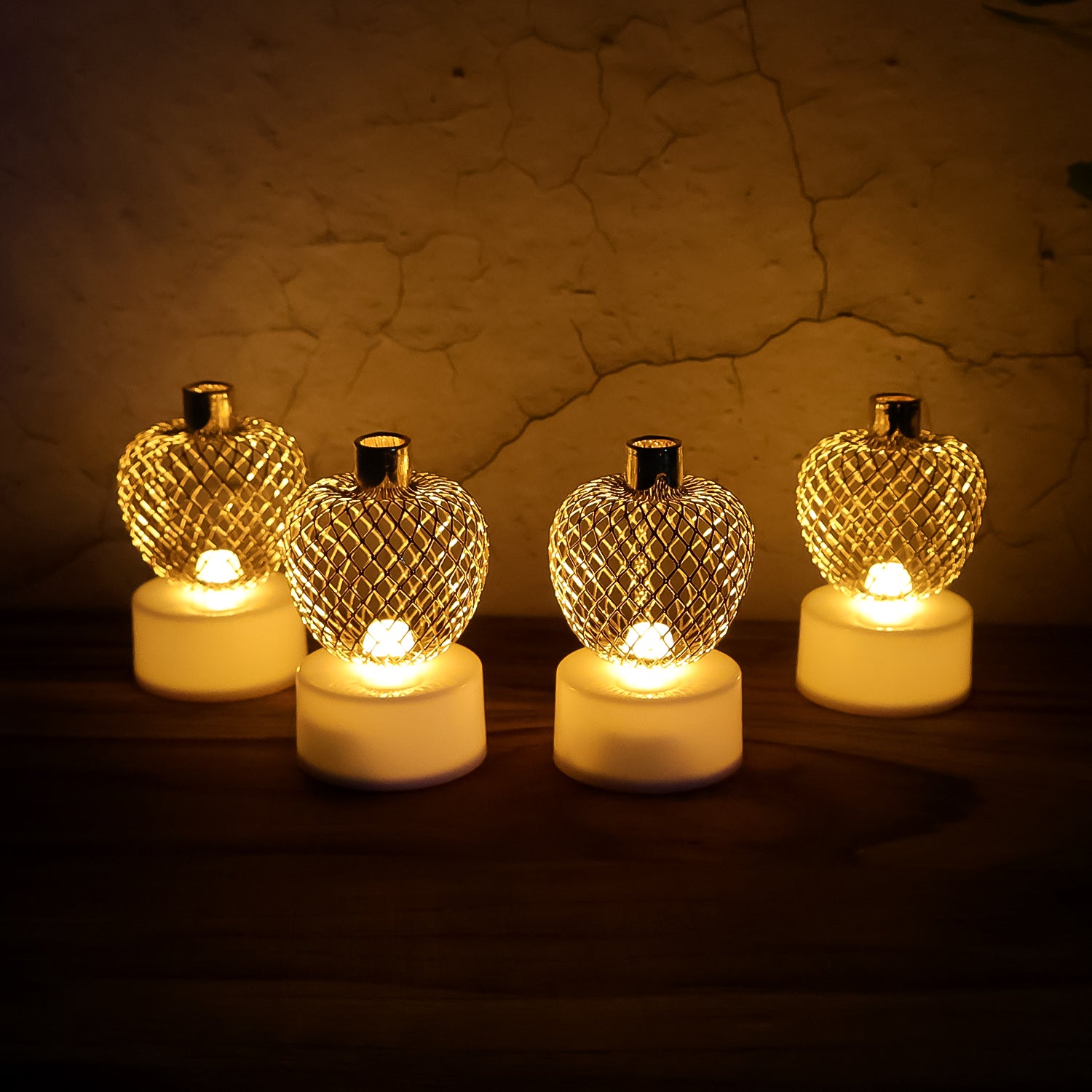 Apple LED Tealight Candles β Flameless Festive Glow (Set of 4)