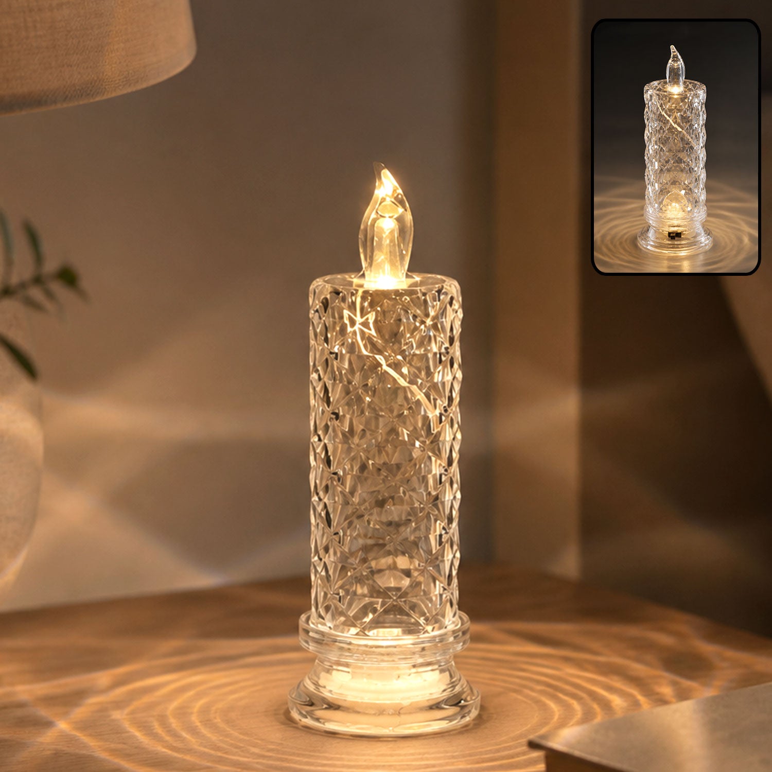 LED Crystal Candle Light β Flameless Safe Decorative Glow