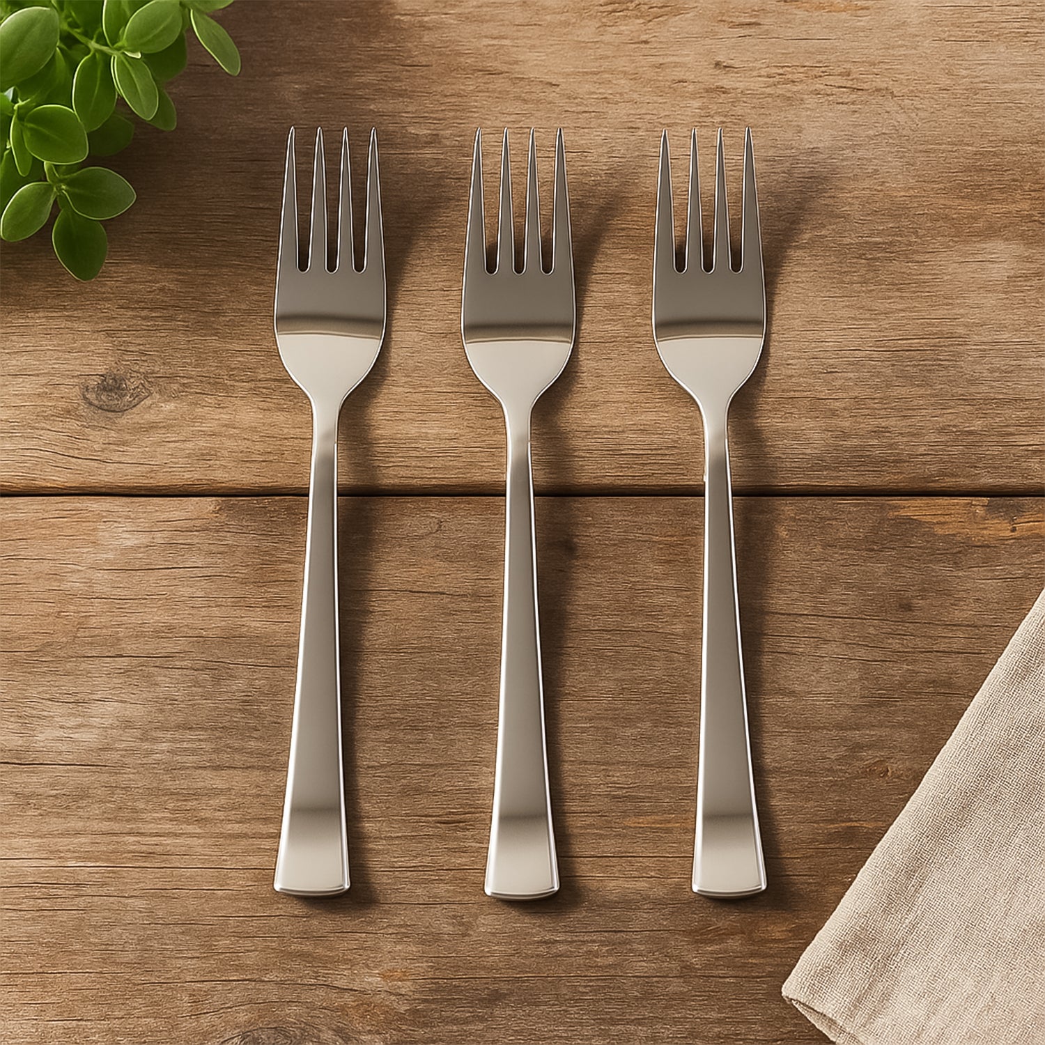 Stainless Steel Dinner Fork Set – 3 Pcs, Premium & Rust-Resistant