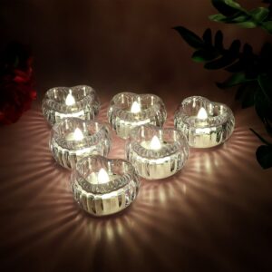 LED Crystal Tealight Candles – Elegant Flameless Warm Glow