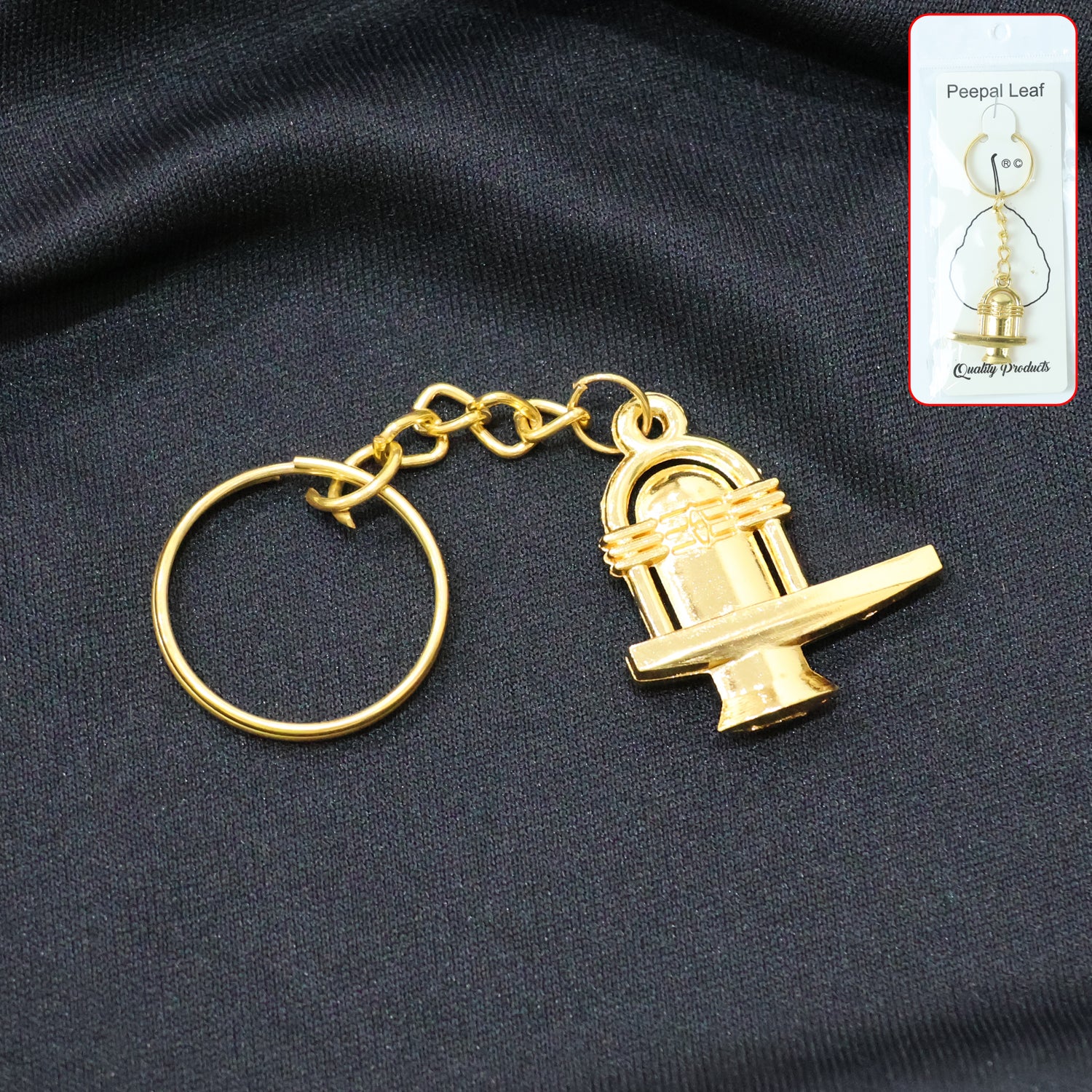 Shivling Keychain β Durable Golden Metal Devotional Accessory