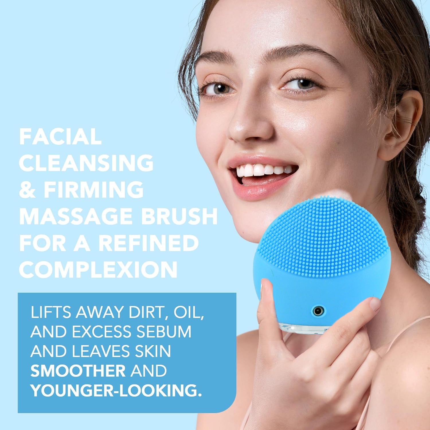 Silicone Sonic Facial Cleansing Brush β Gentle Deep Pore Cleanser