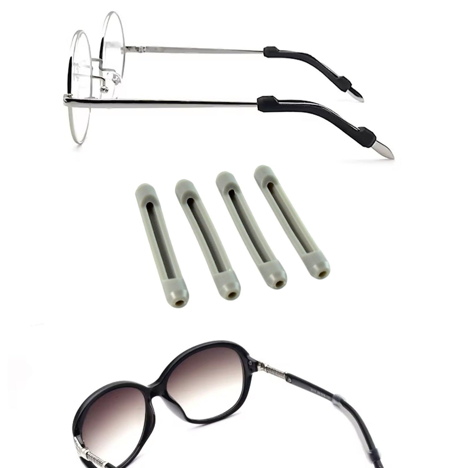Anti-Slip Eyeglass Temple Tip Sleeves β Soft Comfortable Grip