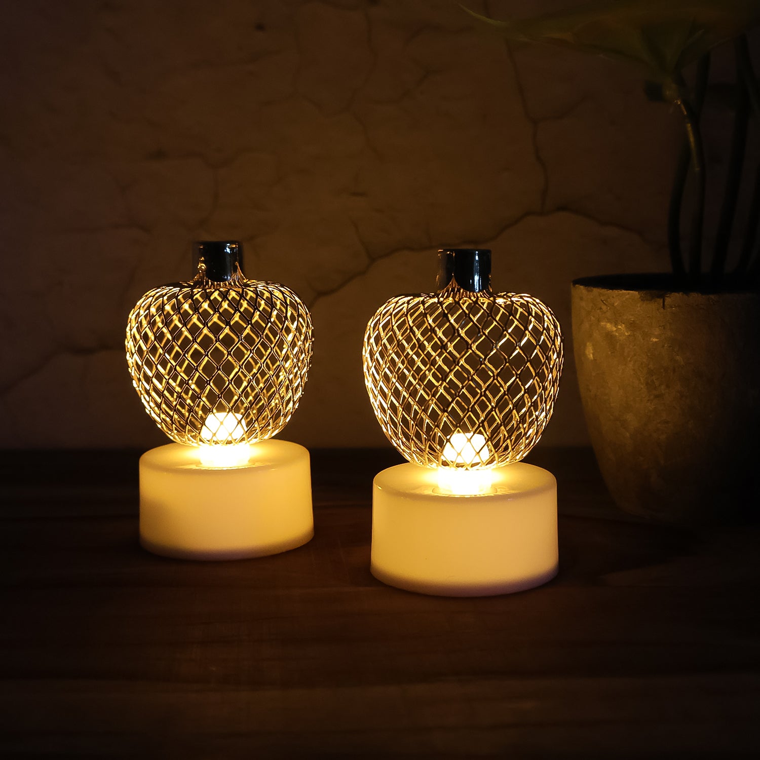 Apple LED Tealight Candles β Flameless Festive Glow (Set of 4)
