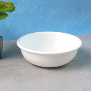 Plastic Serving Bowl 6 Inch – Deep Round White Kitchen Bowl