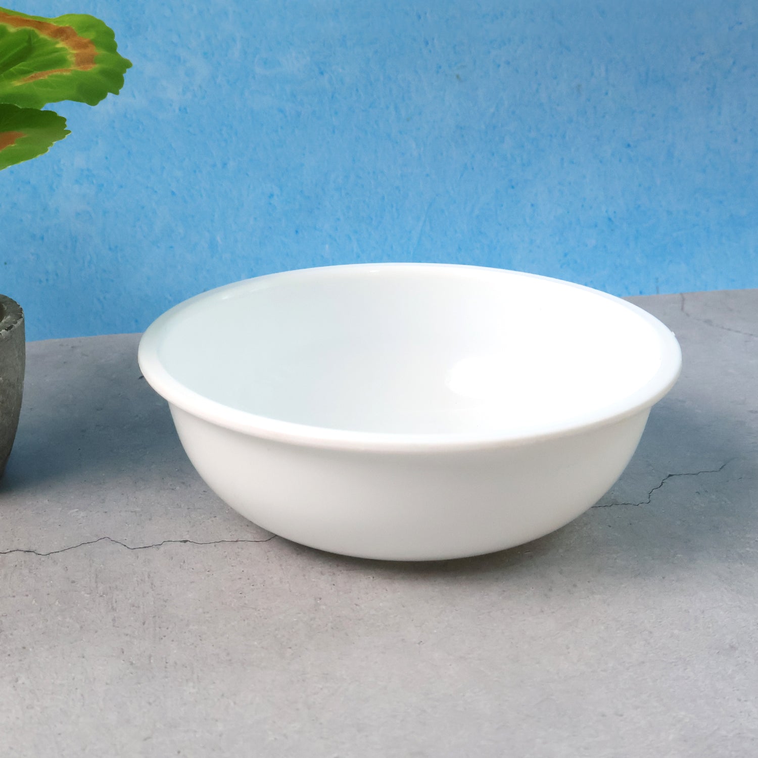 Plastic Serving Bowl 6 Inch β Deep Round White Kitchen Bowl