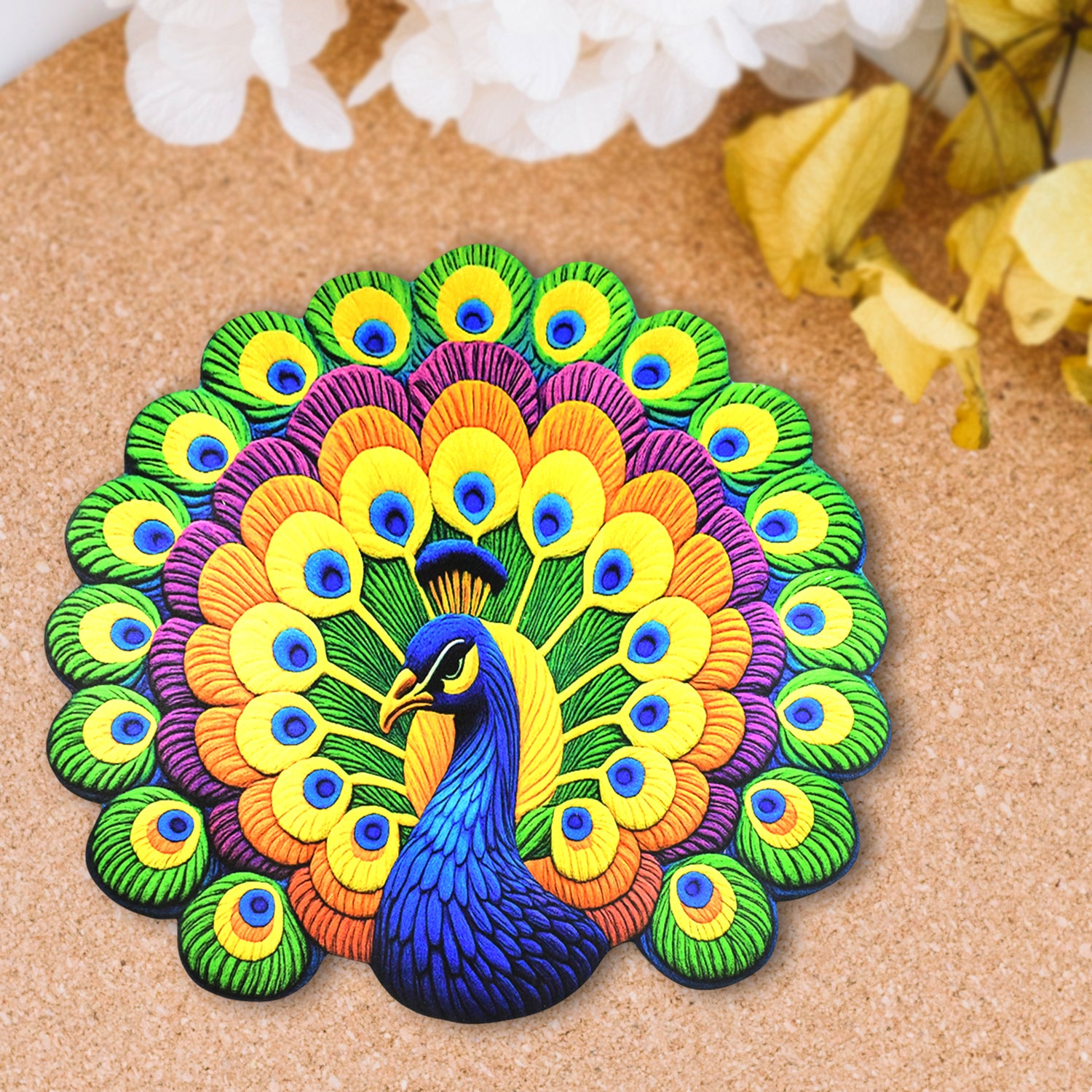 Peacock Design Anti-Slip Floor Mat β Soft Velvet Touch