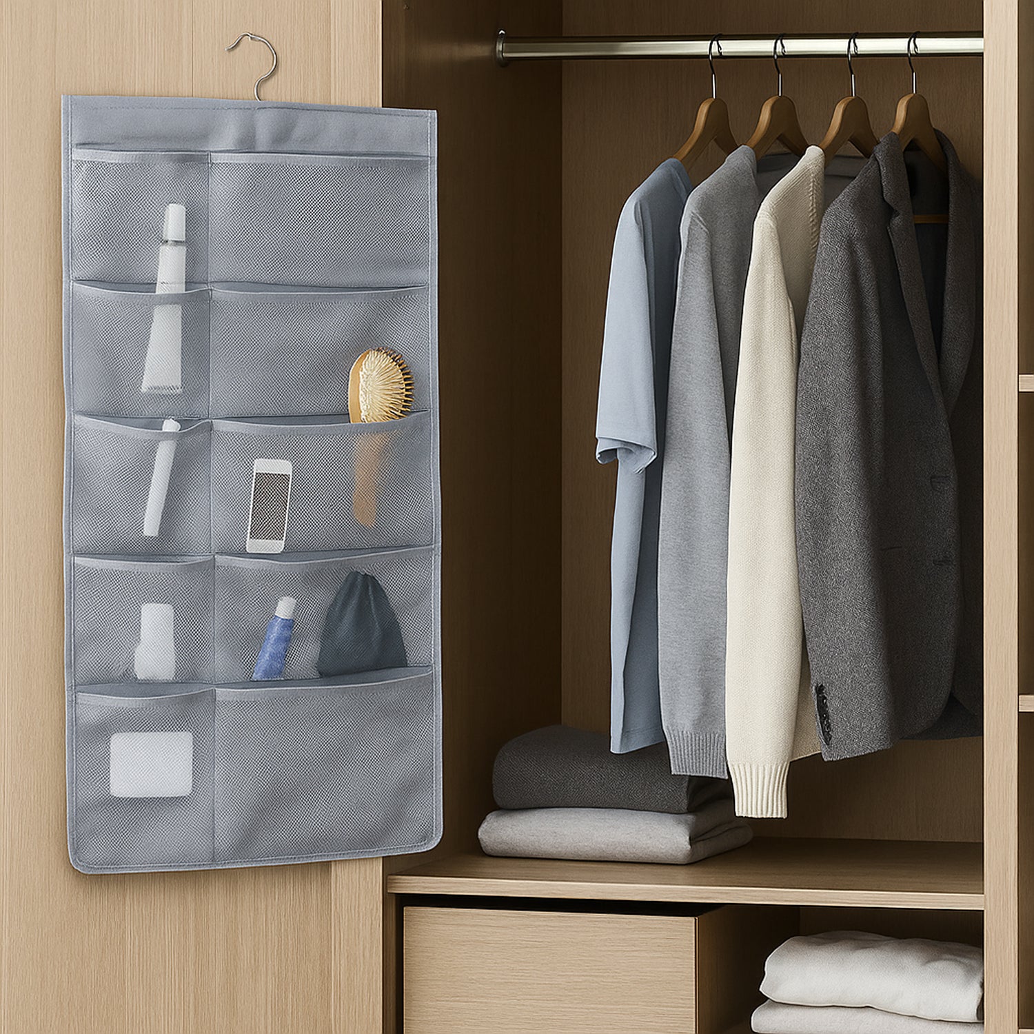 Under Garment Organizer – Foldable Multi-Pocket Hanging Storage Bag