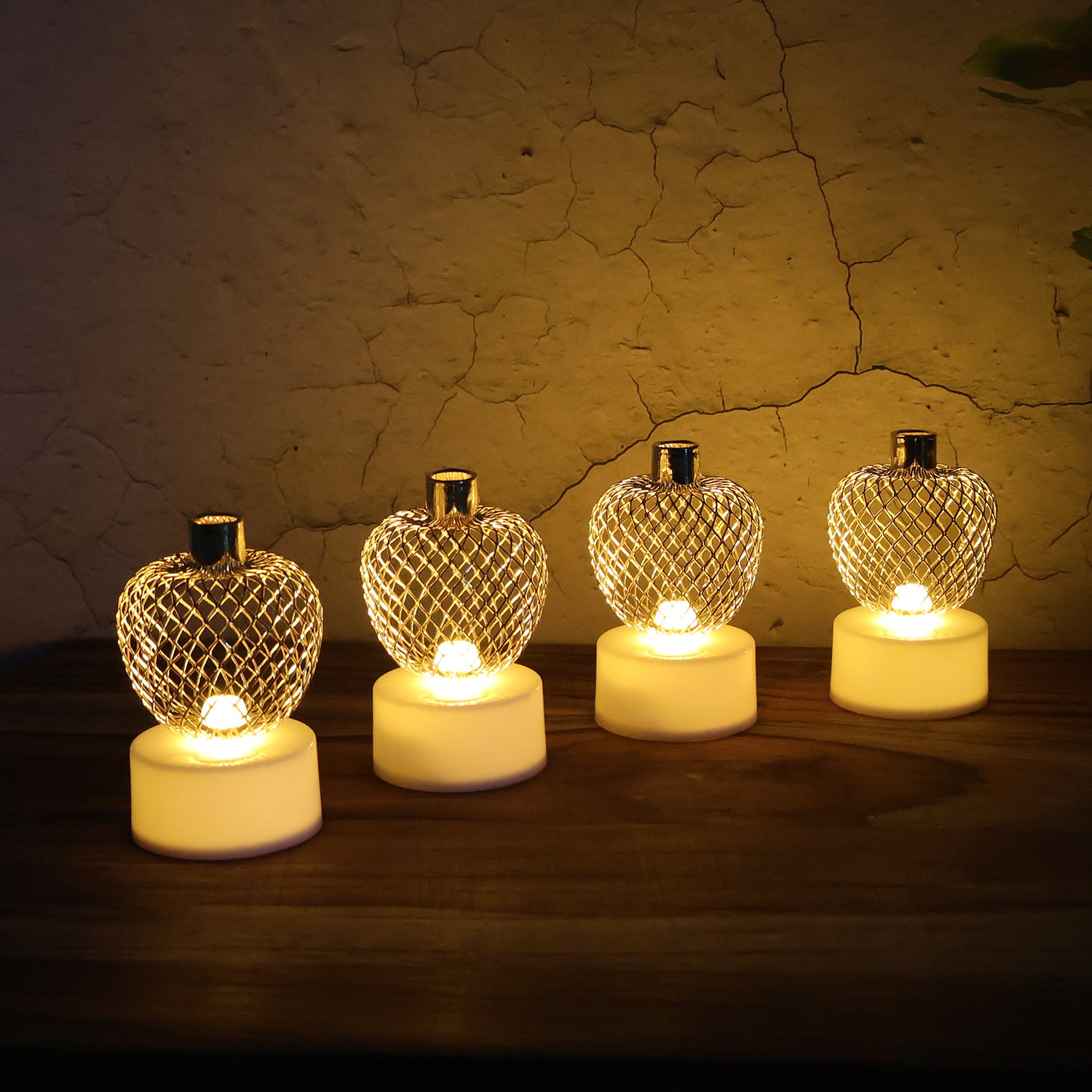 Apple LED Tealight Candles β Flameless Festive Glow (Set of 4)