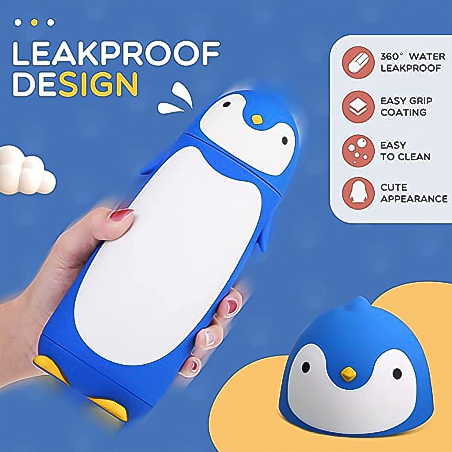 Penguin Water Bottle β Cute Insulated Travel Mug 280ml