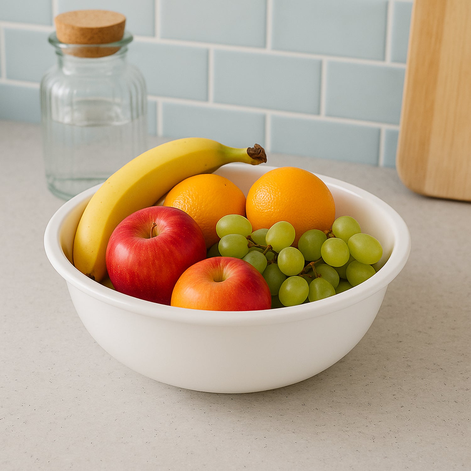 Plastic Serving Bowl 6 Inch β Deep Round White Kitchen Bowl