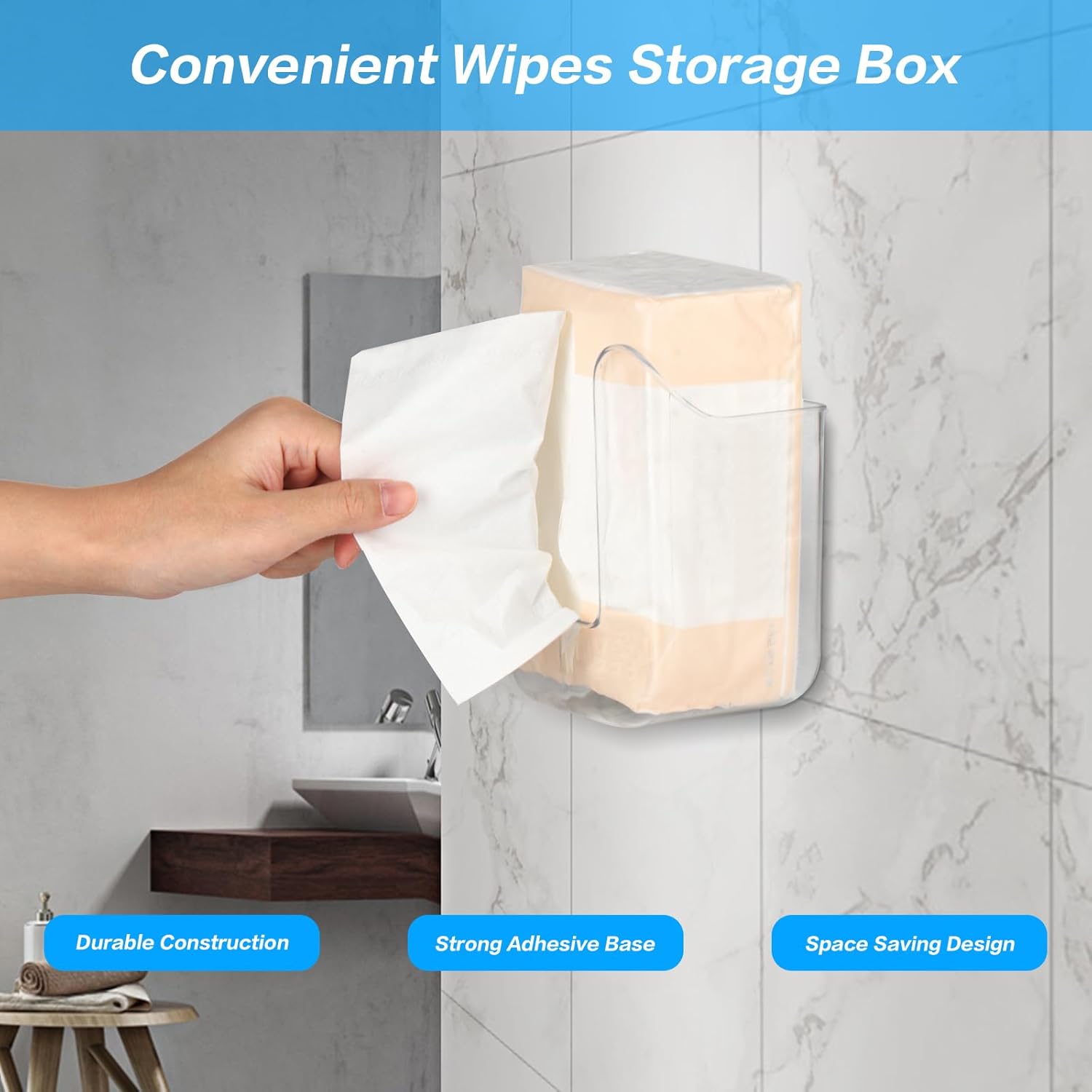 Tissue Dispenser Holder โ Self-Adhesive Wall-Mounted Design