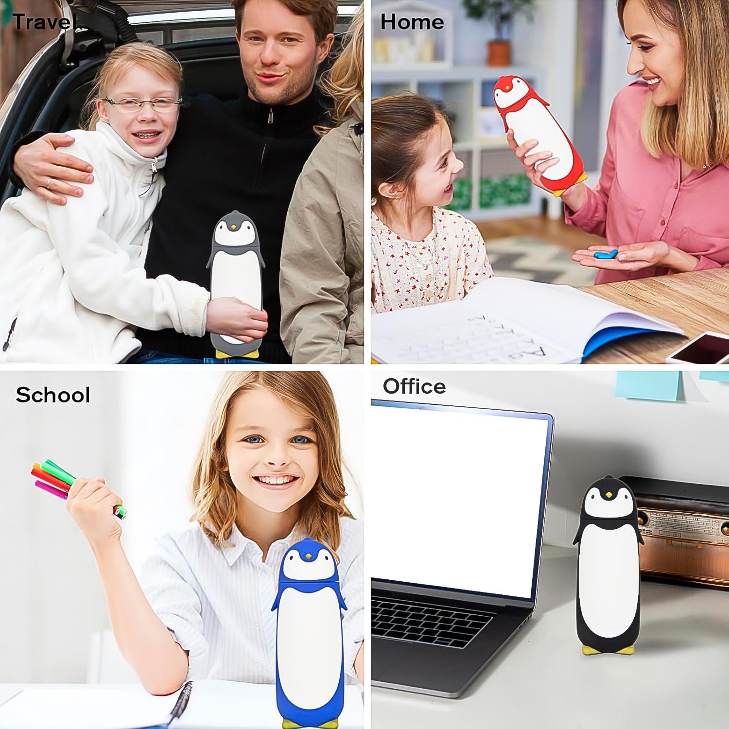 Penguin Water Bottle β Cute Insulated Travel Mug 280ml