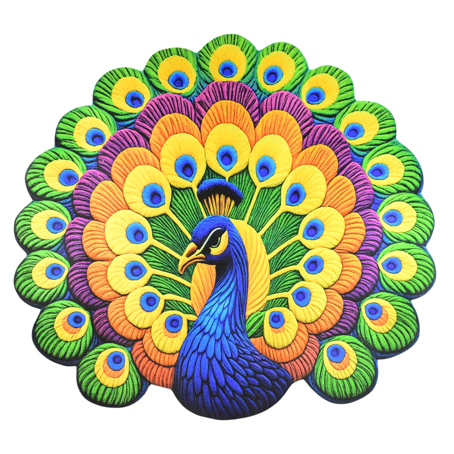 Peacock Design Anti-Slip Floor Mat β Soft Velvet Touch