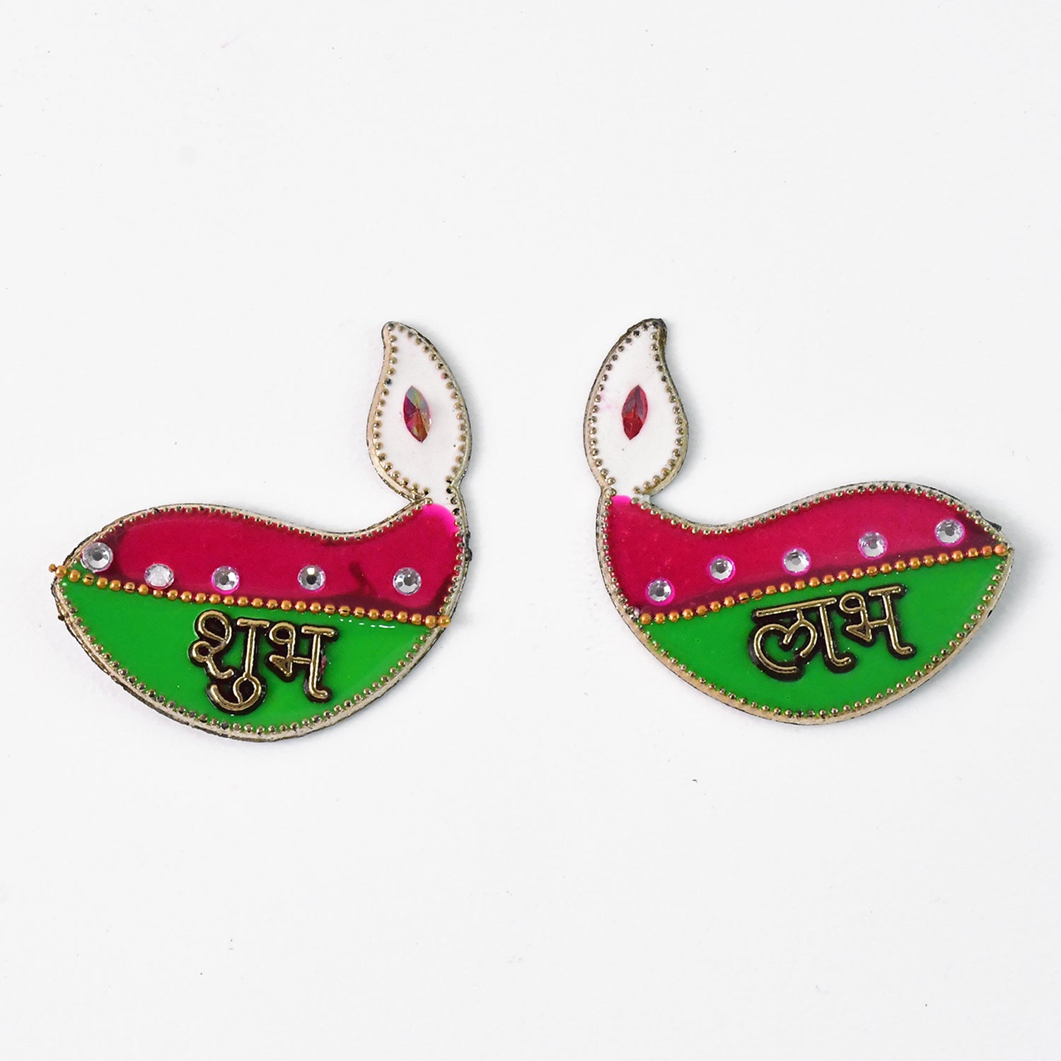 Shubh Labh Diya Wall Hangings – Set of 2 Decorative Pieces