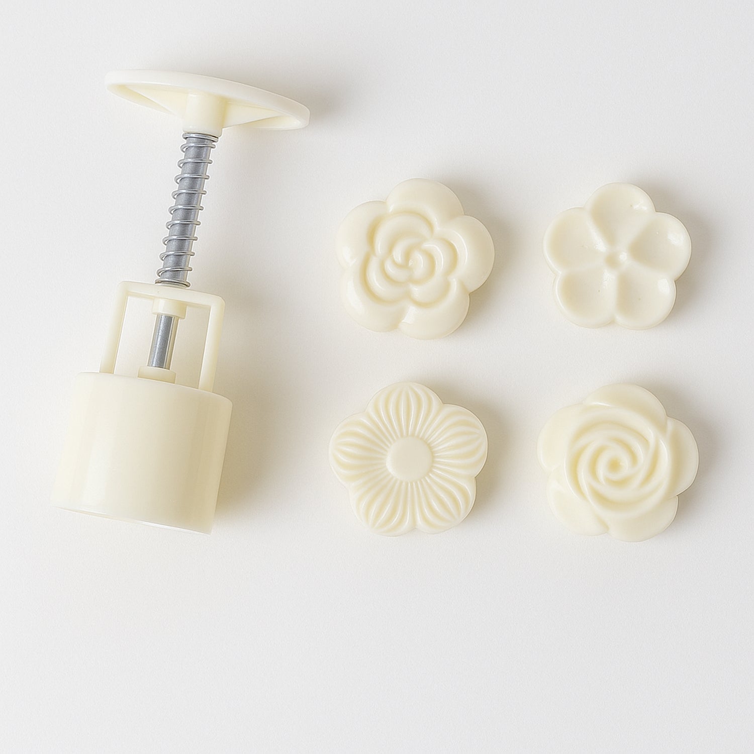 Mooncake Press Mold – 4 Floral Stamps for Perfect Baking