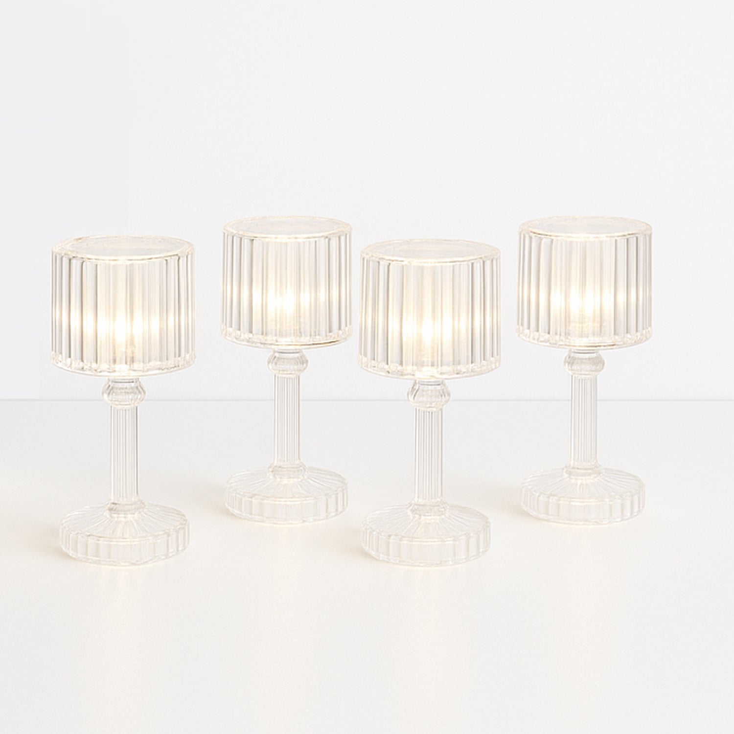 LED Crystal-Effect Table Lamps – Set of 4 Elegant Mini Lights
