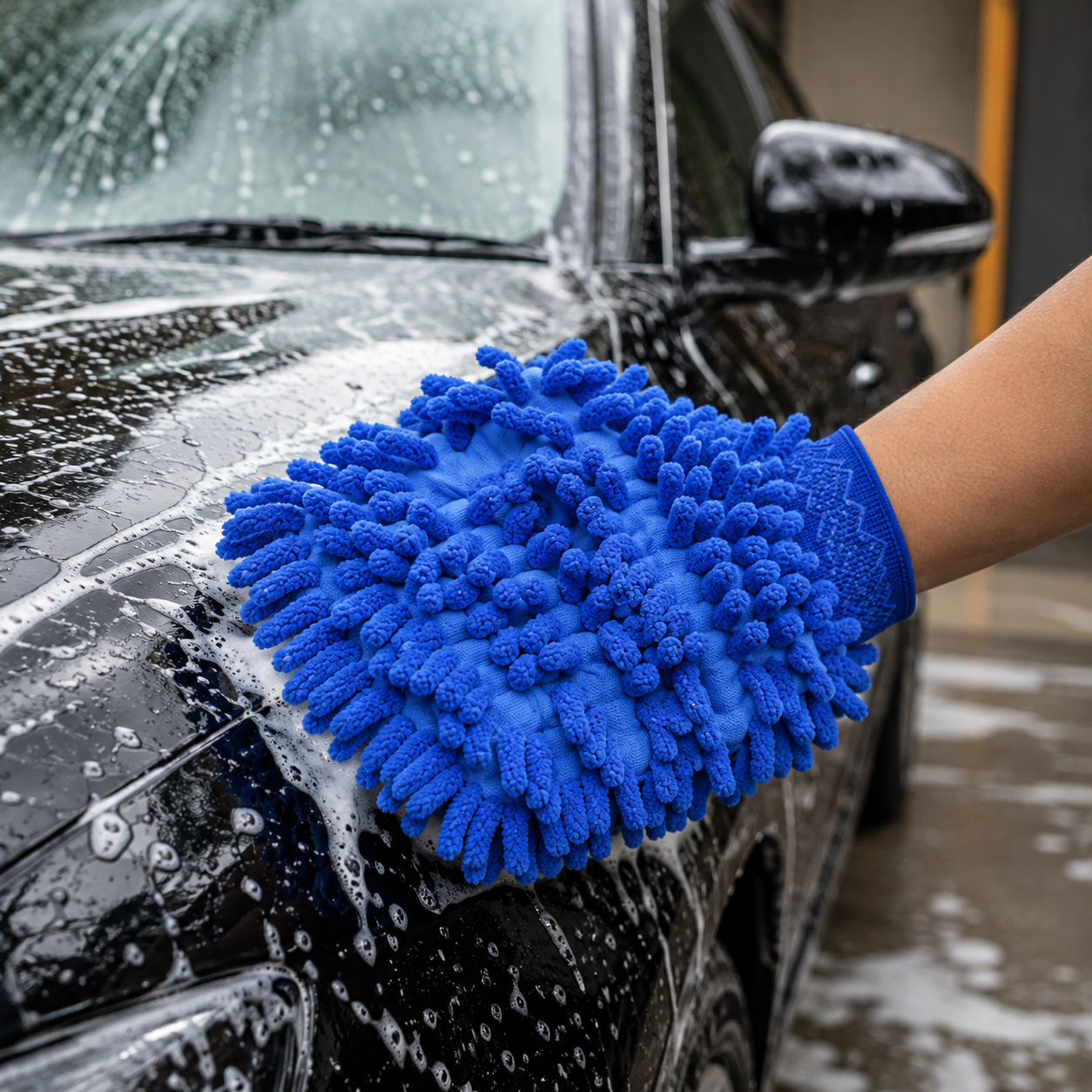 Microfiber Wash Mitt โ Super Absorbent, Scratch-Safe Cleaning Glove