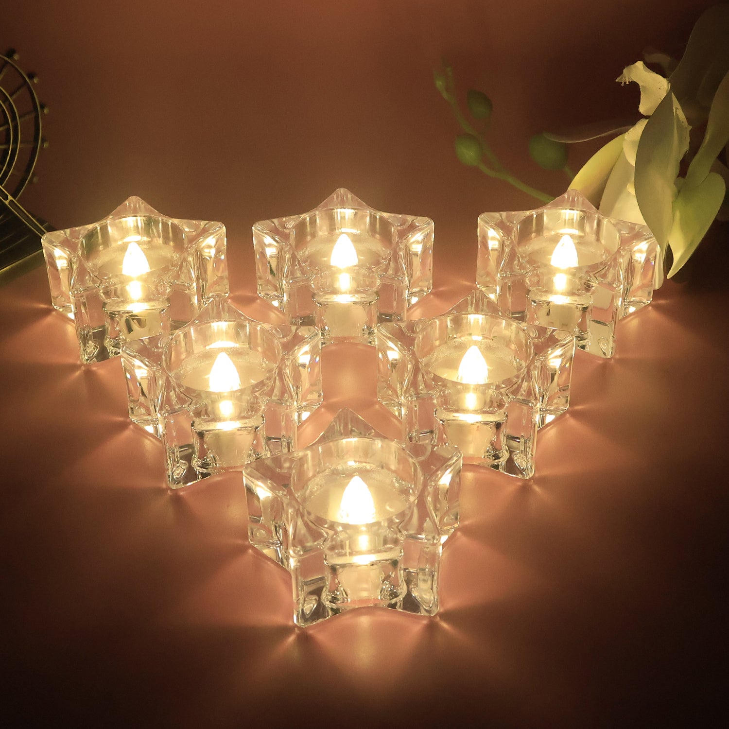 LED Crystal Effect Flameless Candles β Set of 12 Decorative Tealights
