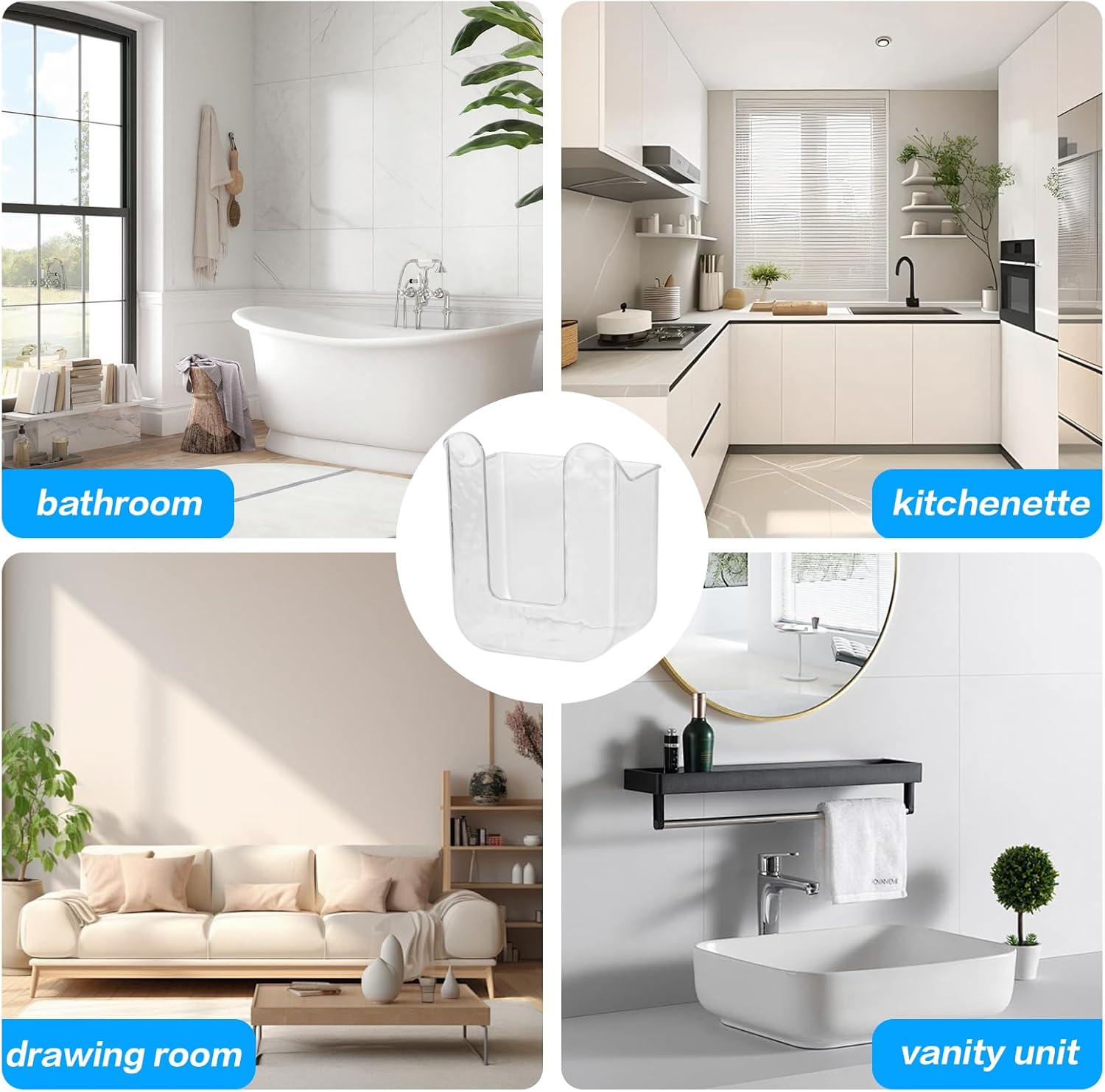 Tissue Dispenser Holder โ Self-Adhesive Wall-Mounted Design