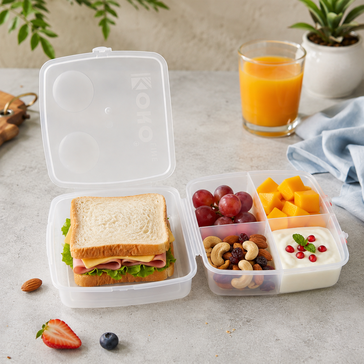 Airtight Multi-Compartment Lunch Box β 1400 ML Capacity