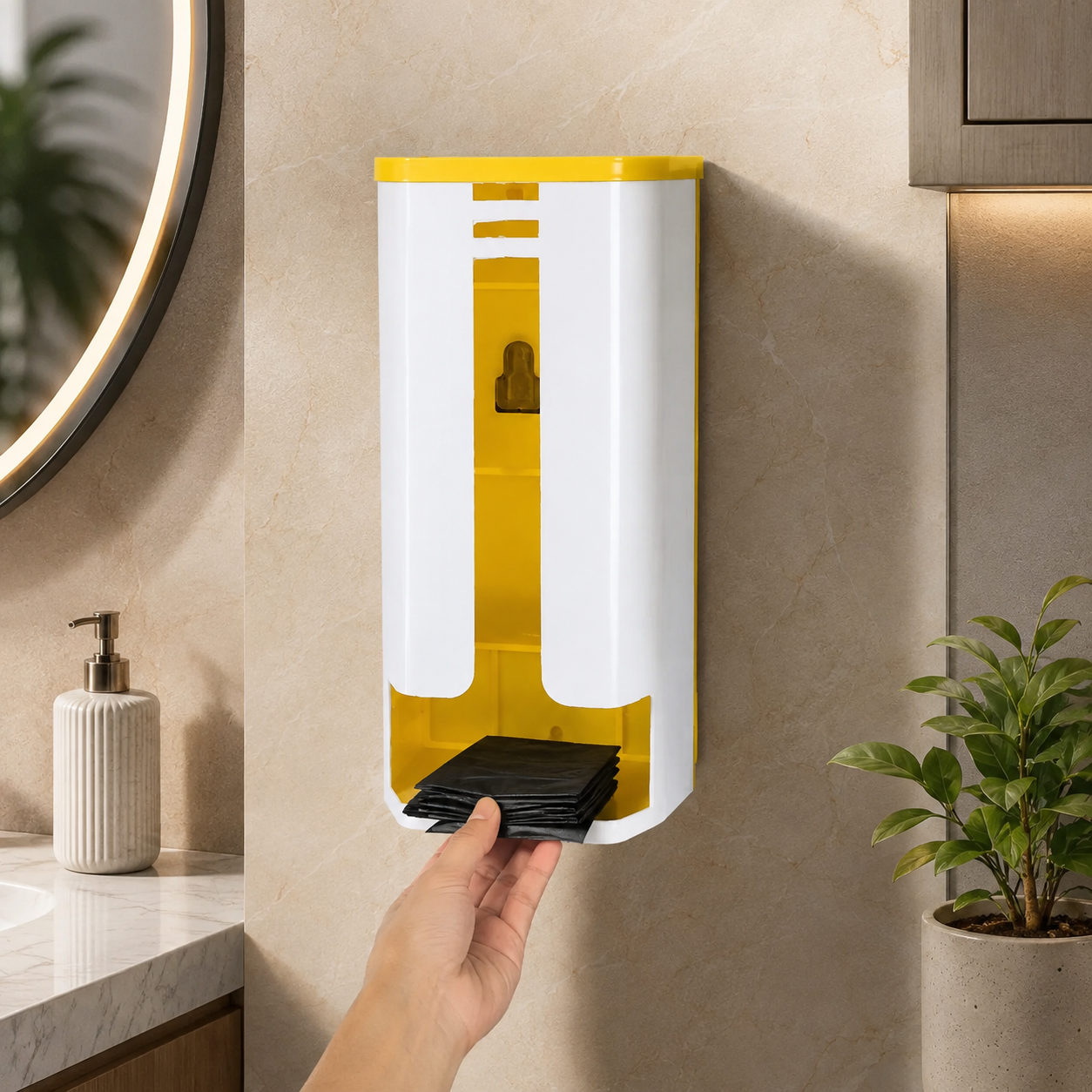 Wall-Mounted Bag Dispenser โ Kitchen Plastic Bag Organizer Box