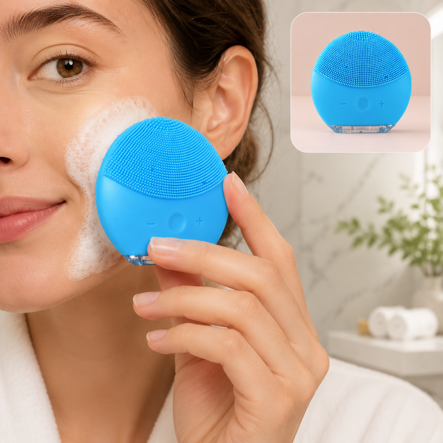 Silicone Sonic Facial Cleansing Brush β Gentle Deep Pore Cleanser