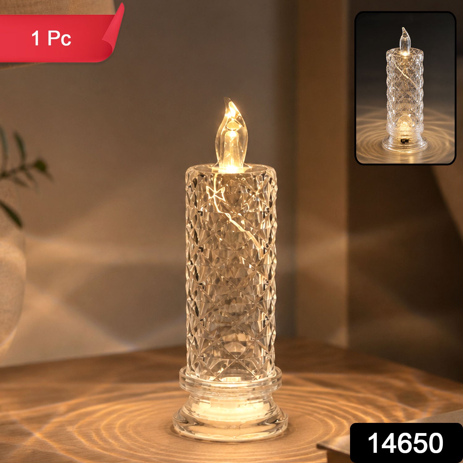 LED Crystal Candle Light β Flameless Safe Decorative Glow