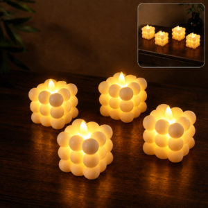 LED Bubble Candles – Set of 4 Flameless Decorative Lights