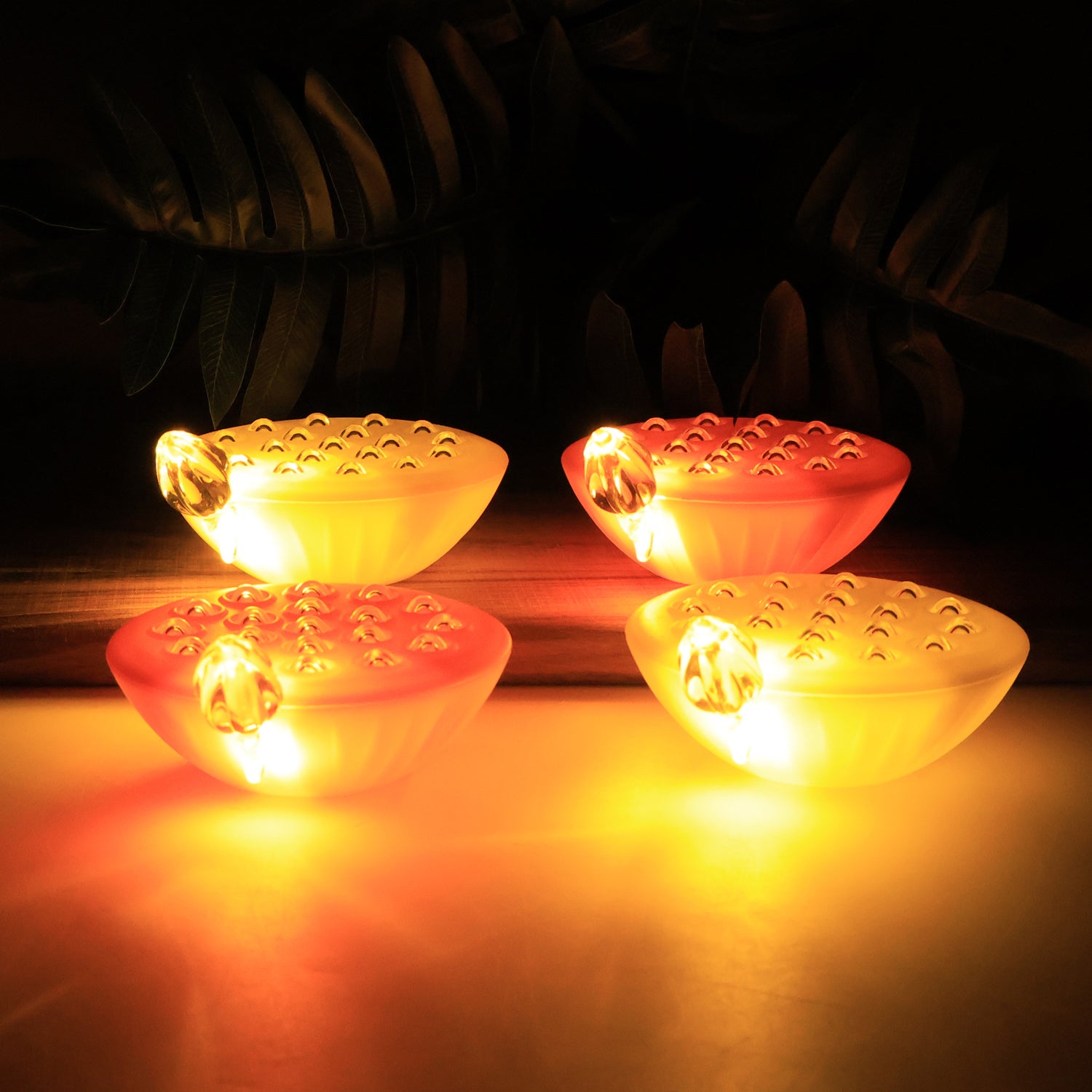 Lotus Canopy LED Decorative Lamps β Set of 4 Multicolor Lights