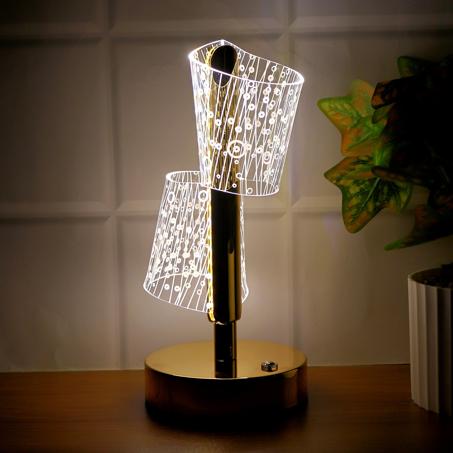 Crystal LED Double Shade Table Lamp β Elegant Home Lighting