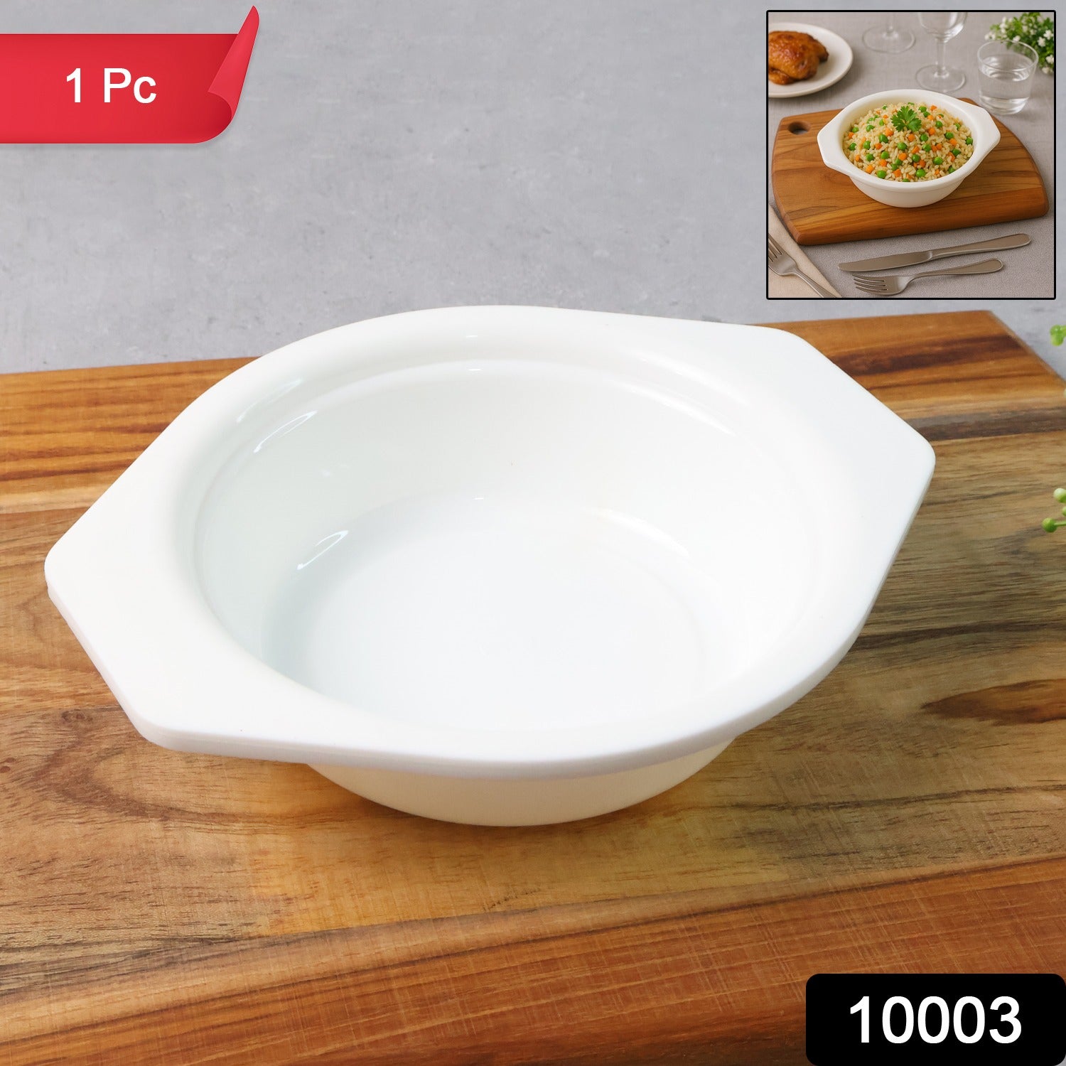 Plastic Serving Bowl with Easy-Grip Side Tabs β Durable & Lightweight