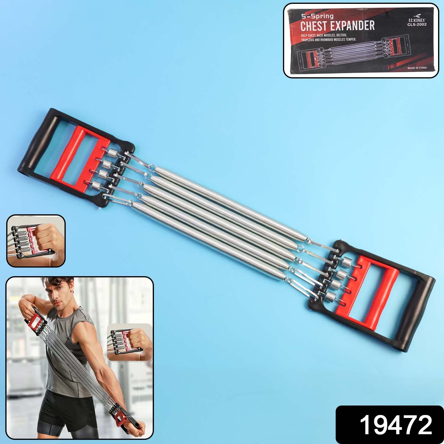 Chest Expander with 5 Adjustable Springs – Home Upper Body Workout