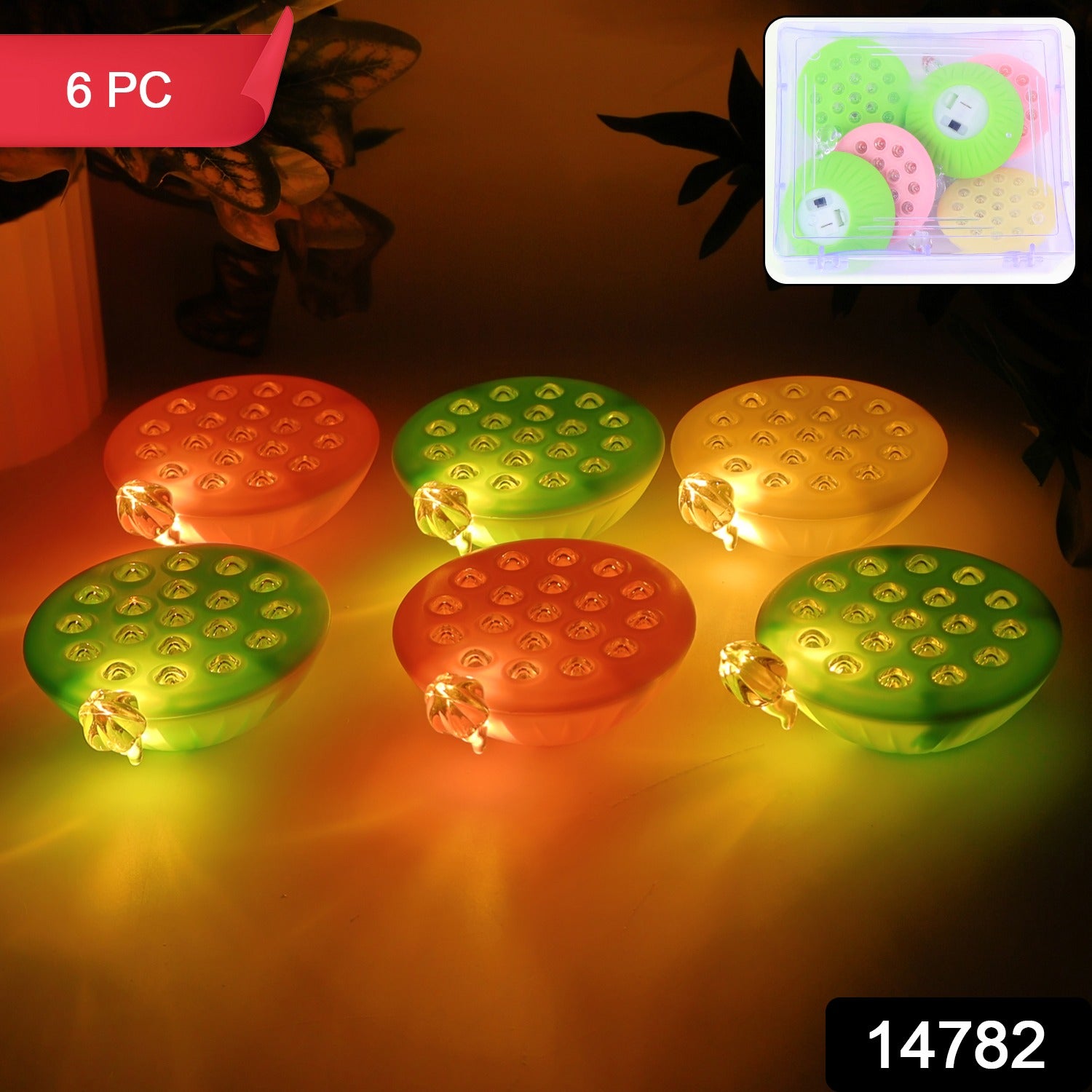 Lotus Canopy LED Decorative Lamps – Set of 6 Multicolor Lights