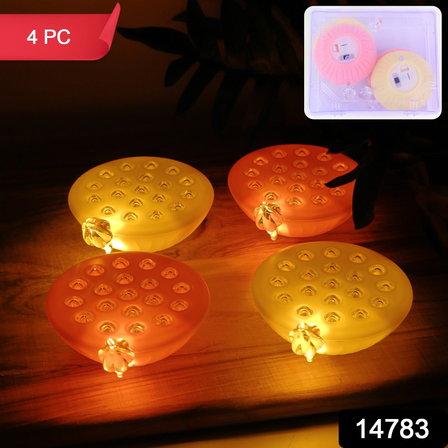 Lotus Canopy LED Decorative Lamps β Set of 4 Multicolor Lights