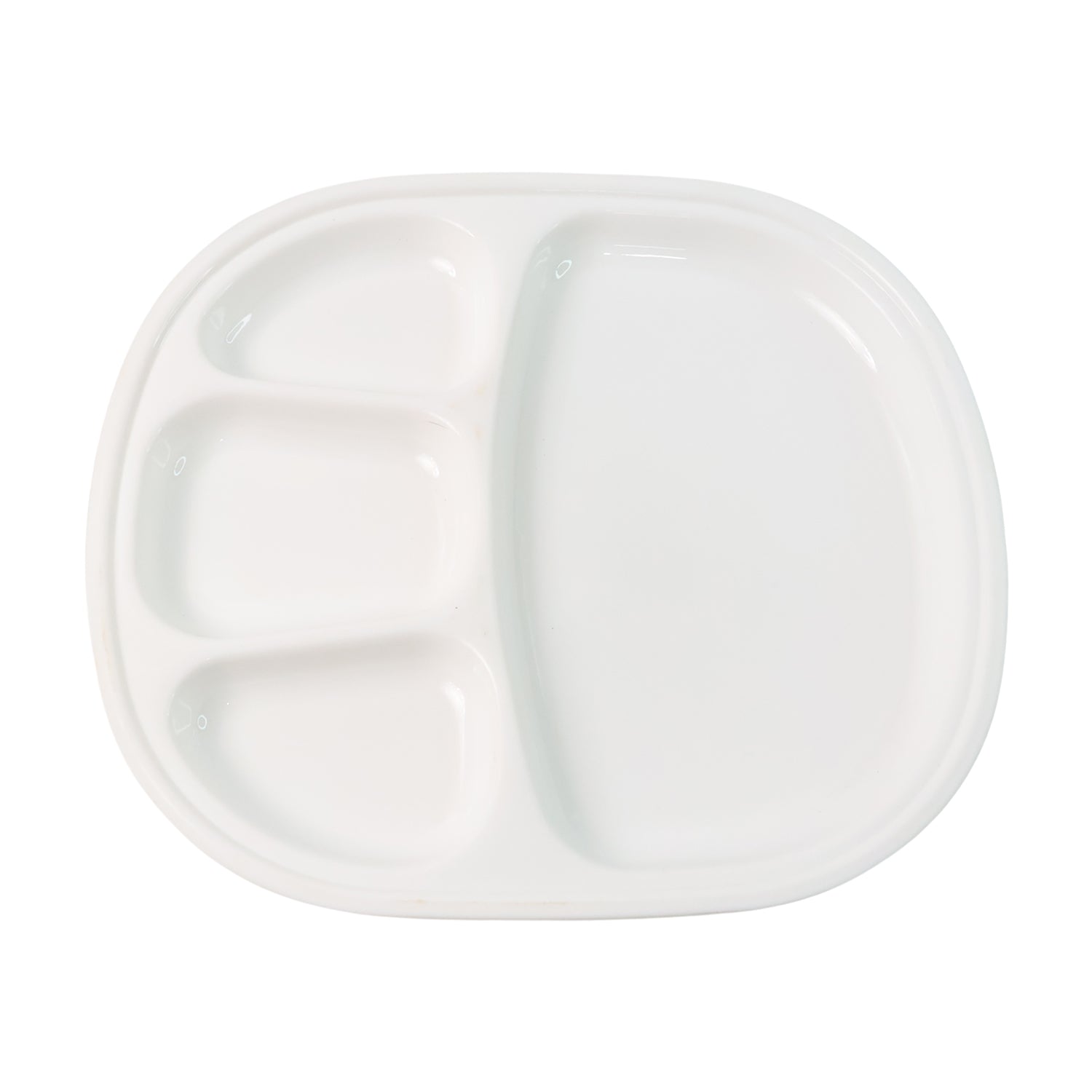 Large Plastic Compartment Dinner Plate – 4 Sections for Organized Meals
