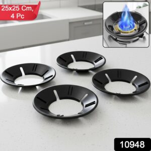 Gas Stove Flame Protector Ring – 4 Pc Set for Efficient Cooking