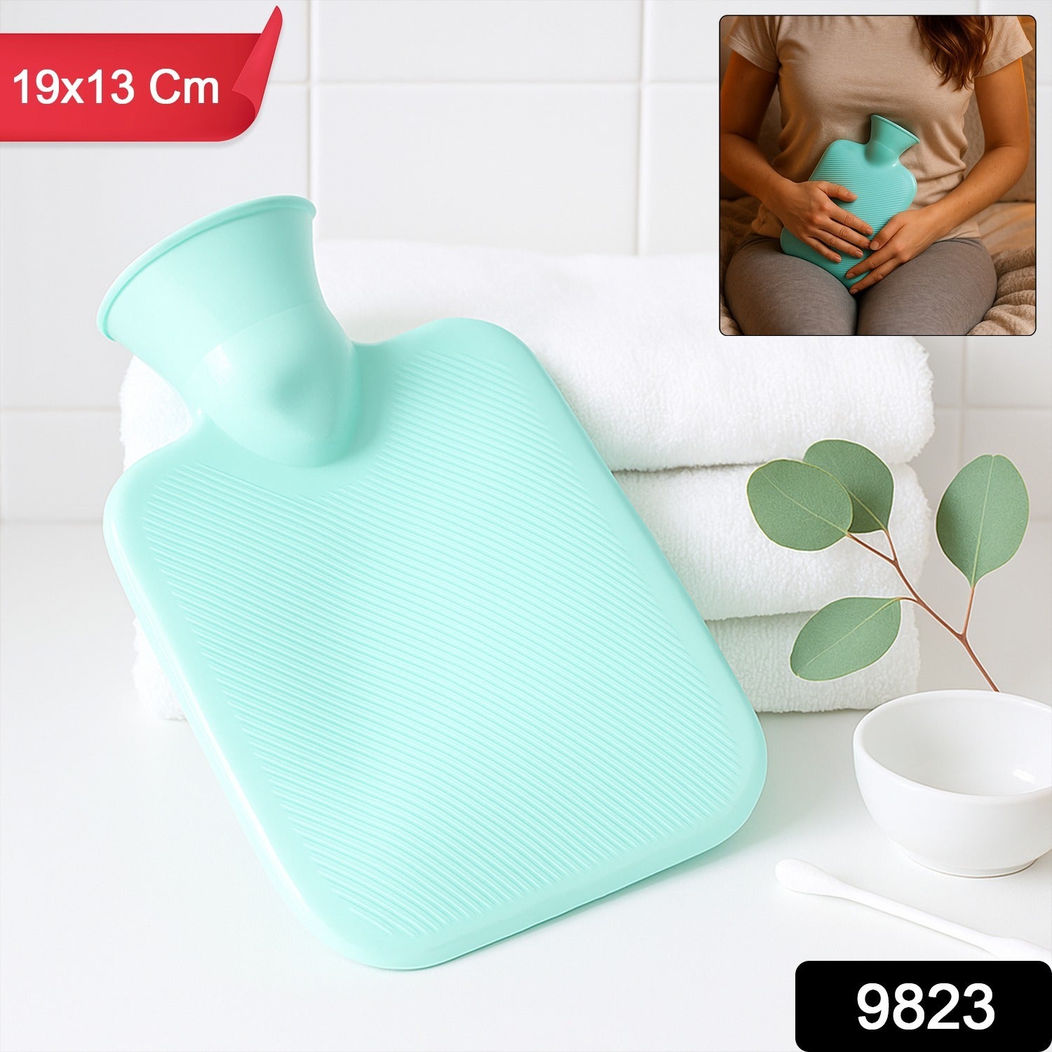 Rubber Hot Water Bag – Compact 19x13 cm Pain Relief