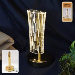 Crystal Table Lamp – Elegant USB Rechargeable LED Glow