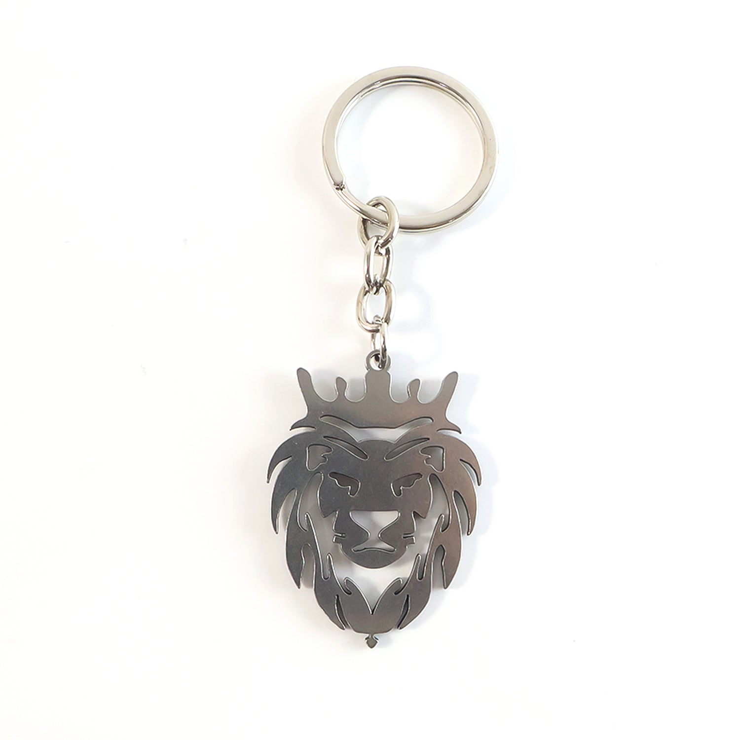 Lion Head Keychain β Stainless Steel Durable Crown Design