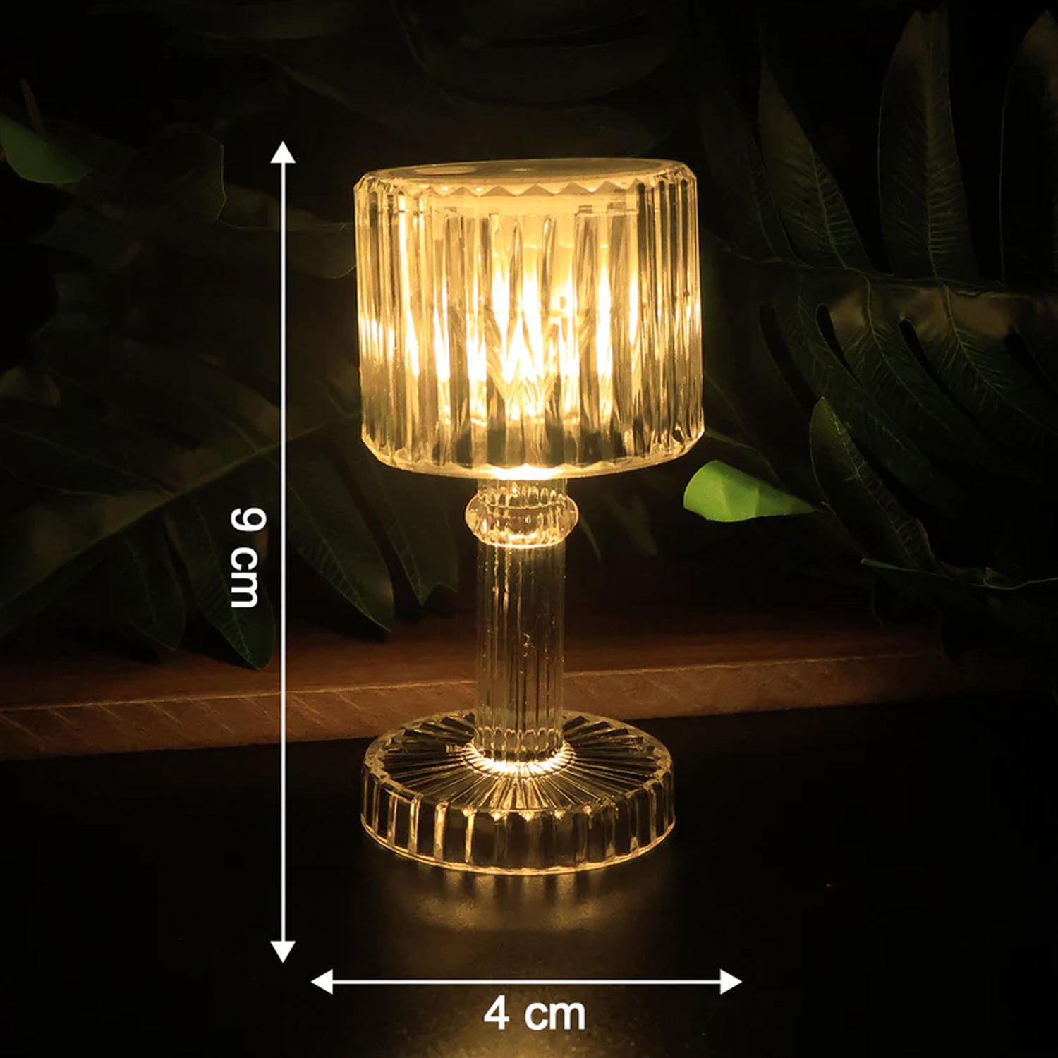 LED Crystal-Effect Table Lamps – Set of 6 Elegant Mini Lamps