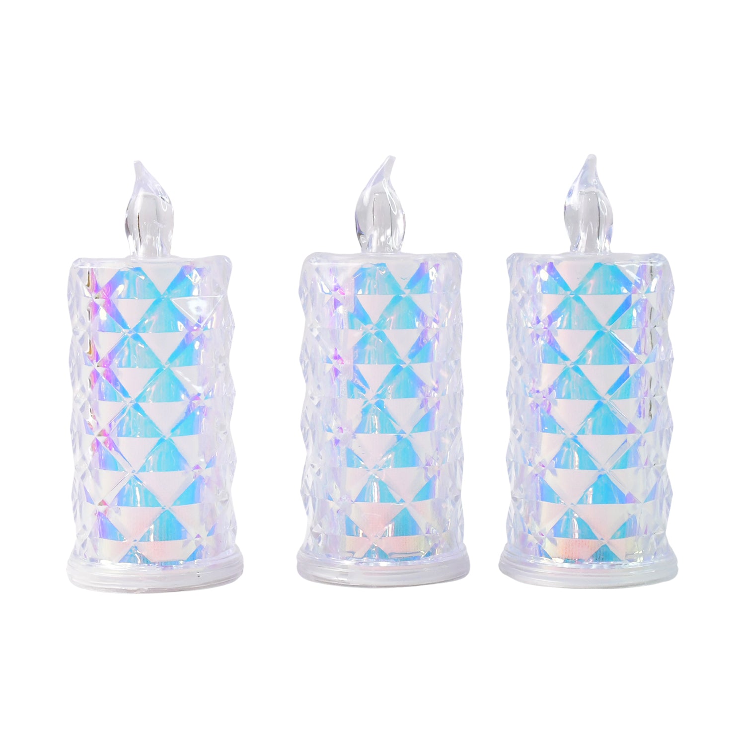 LED Flameless Candle Lights β Set of 3 Crystal Decorative Lights