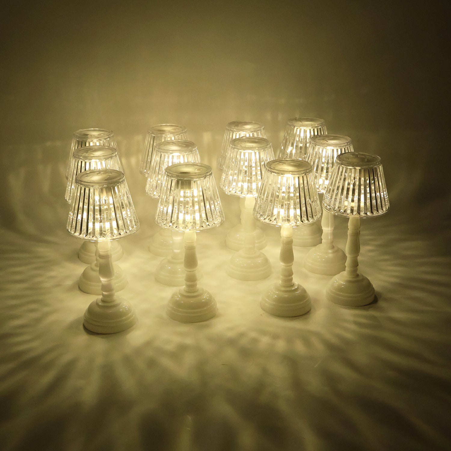 LED Crystal Table Lamps β Elegant Set of 12 Warm Lights