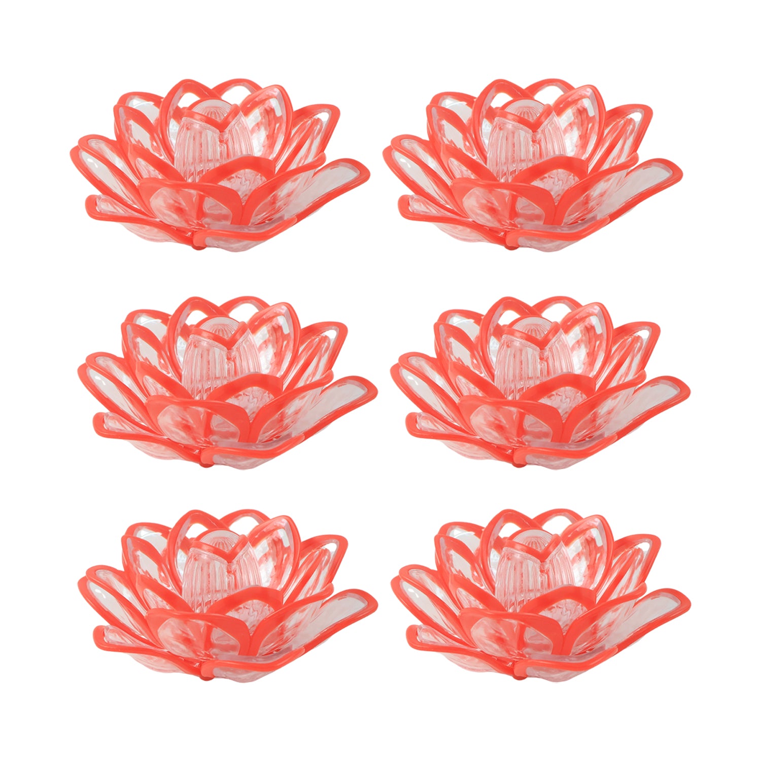 Lotus Shaped LED Flameless Candles – Set of 6 Decorative Lights